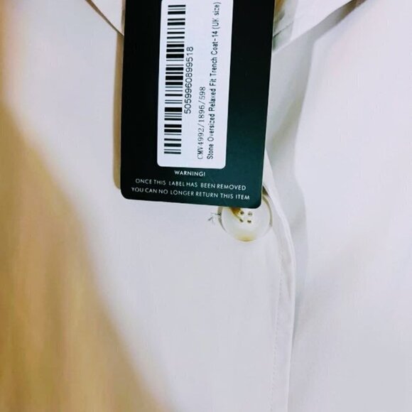 Pretty Little Thing Oversized Relaxed Fit Tan Trench Coat w/o Belt Size 10 - Picture 8 of 8